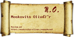 Moskovits Olivér névjegykártya