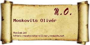 Moskovits Olivér névjegykártya