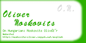 oliver moskovits business card